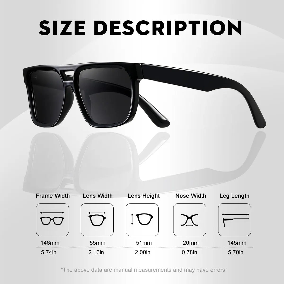 Men's Classic Square Polycarbonate Sunglasses