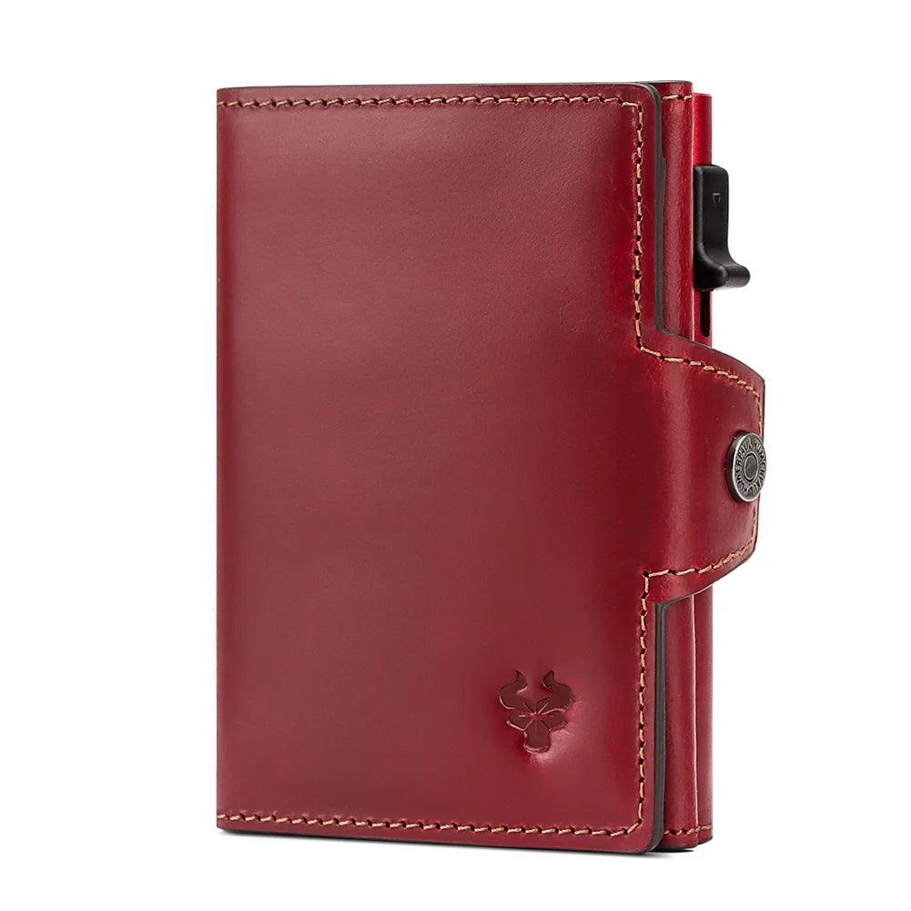 Smart Pop-Up | PU Leather Men's Wallet | RFID Blocking Slim Card Case with Zip Coin Pocket