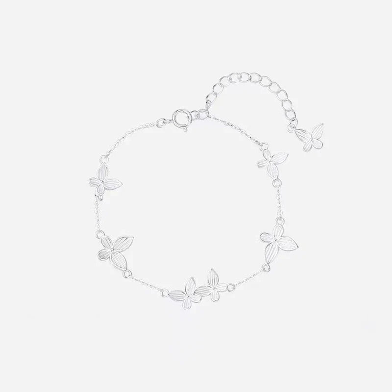 925 Sterling Silver Multiple Butterflies Charm Bracelet for Women