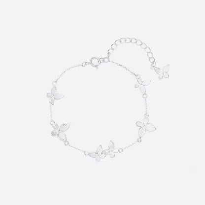 925 Sterling Silver Multiple Butterflies Charm Bracelet for Women