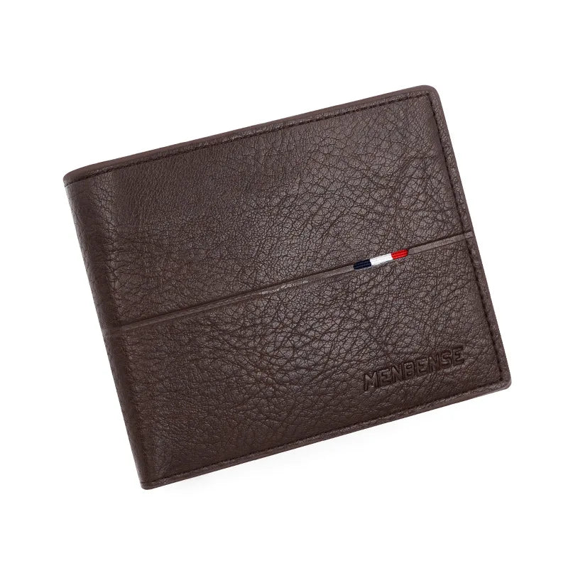 Men's Slim Bifold PU Leather Wallet | Multi-Compartment Card Holder & Coin Purse