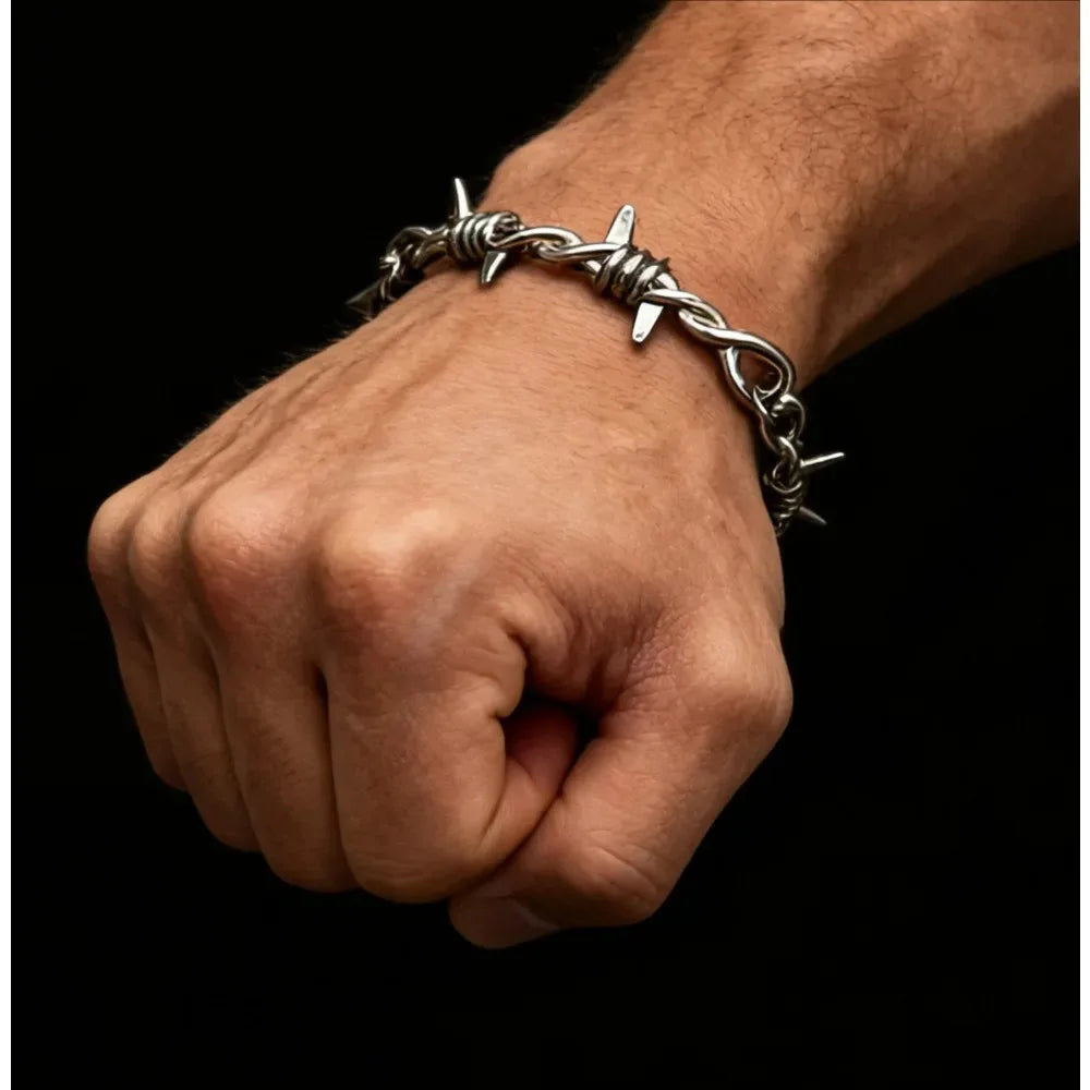 Gothic Barbed Wire Chain Bracelet