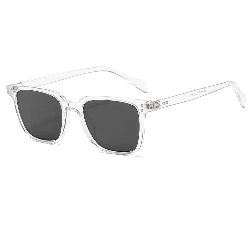 Retro Square Resin-Frame Sunglasses