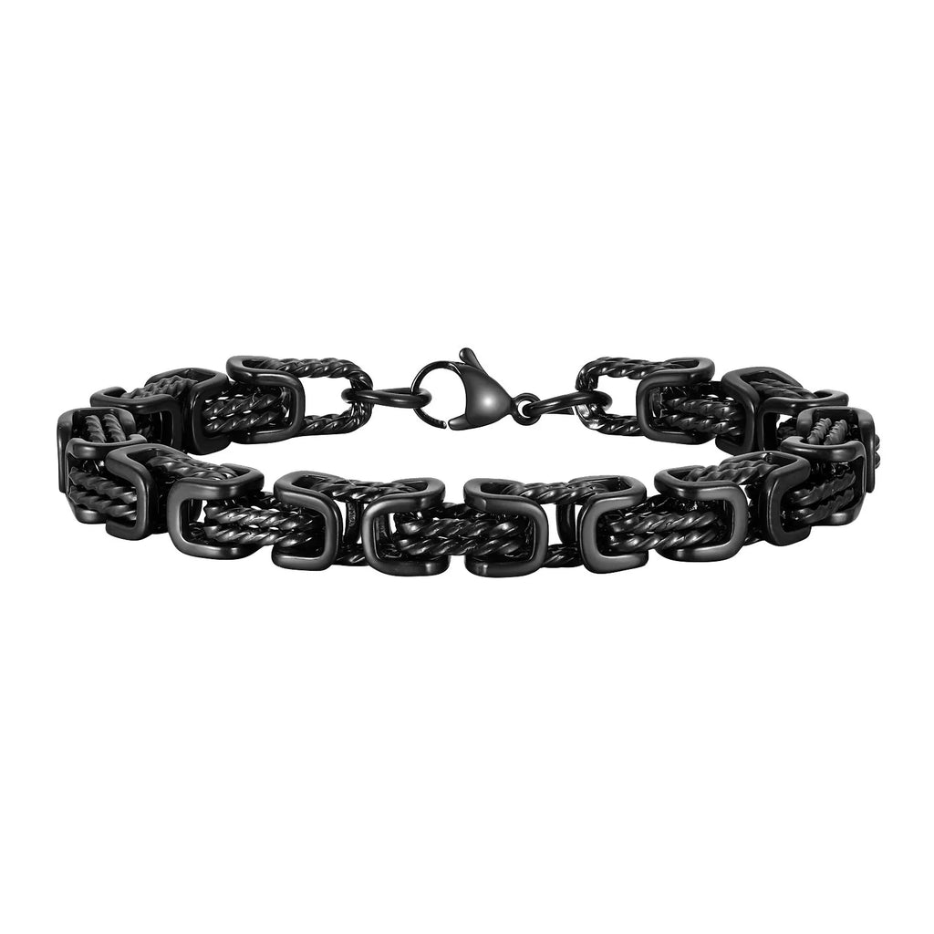 8mm Byzantine Stainless Steel Bracelet for Men
