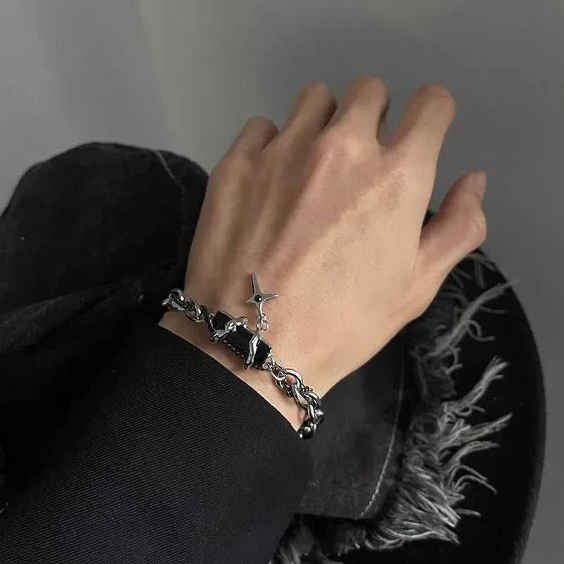 Gothic Star-Link Stainless Steel Bracelet