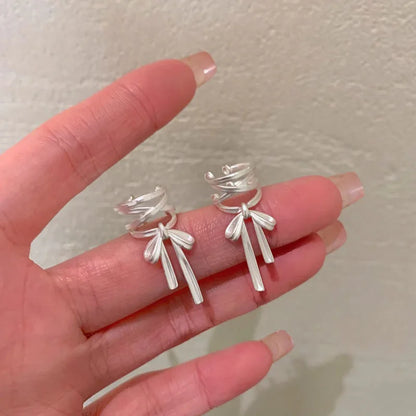 925 Sterling Silver Bow Knot Pearl Earrings for Women
