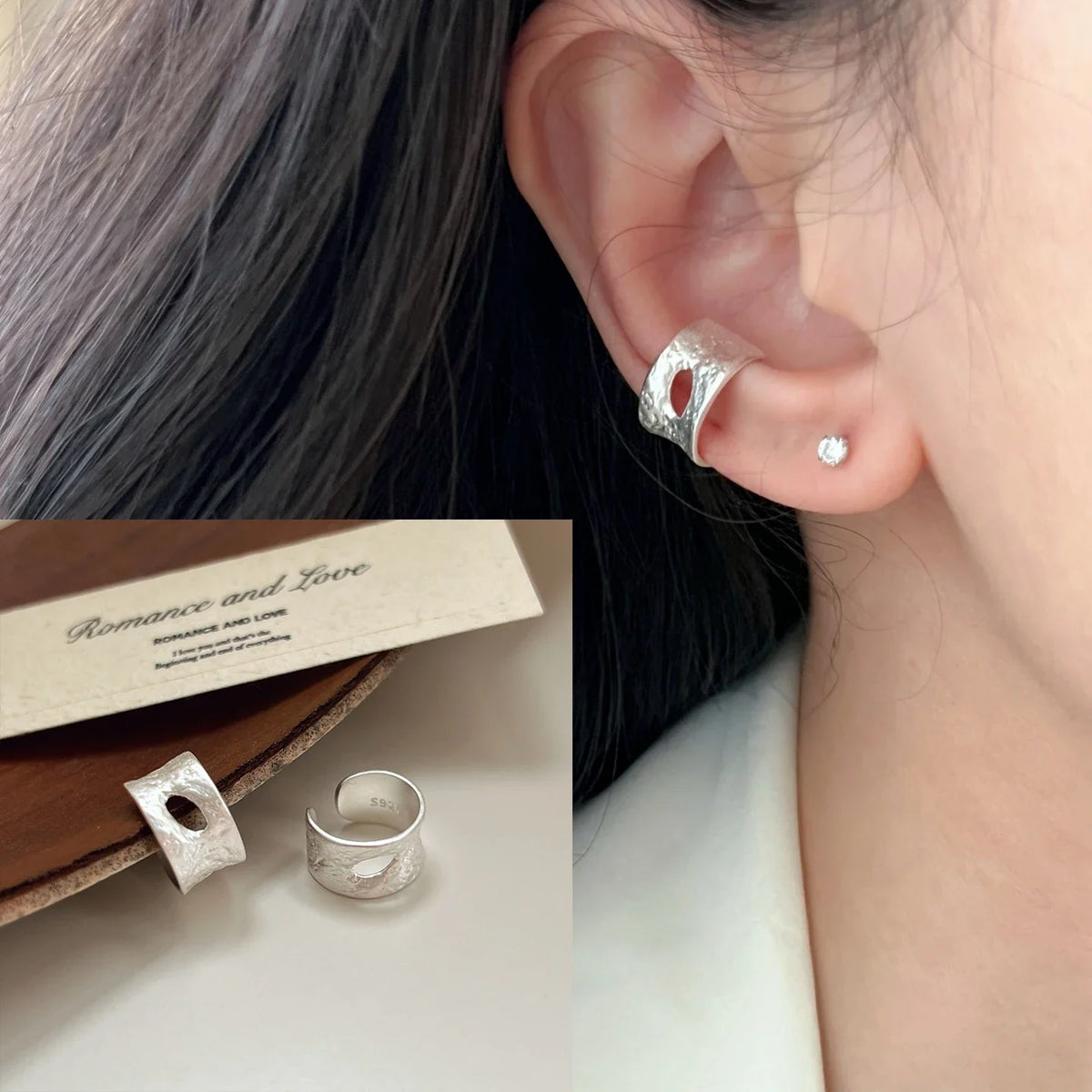 925 Sterling Silver Bow Knot Ear Clip for Women — No Piercing