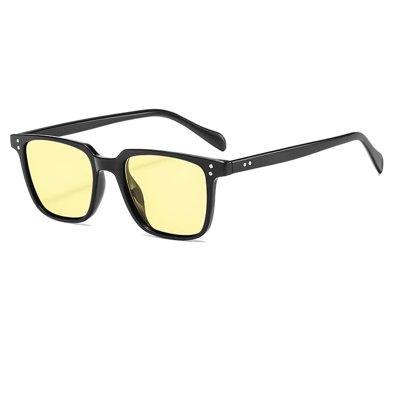 Retro Square Resin-Frame Sunglasses
