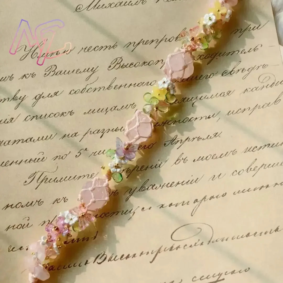 Natural Jade Crystal Flower Bracelet Bangle for Women & Girls