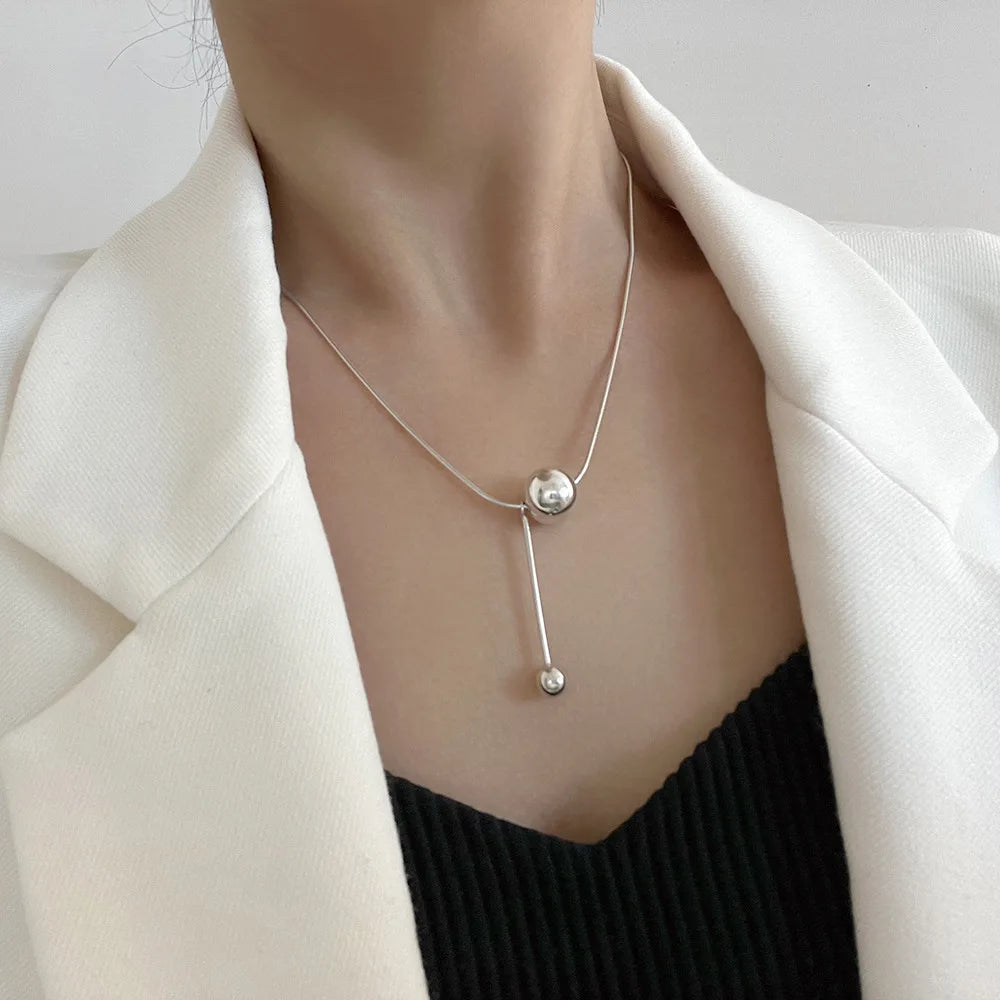 925 Sterling Silver Heart Pendant Adjustable Choker Necklace for Women