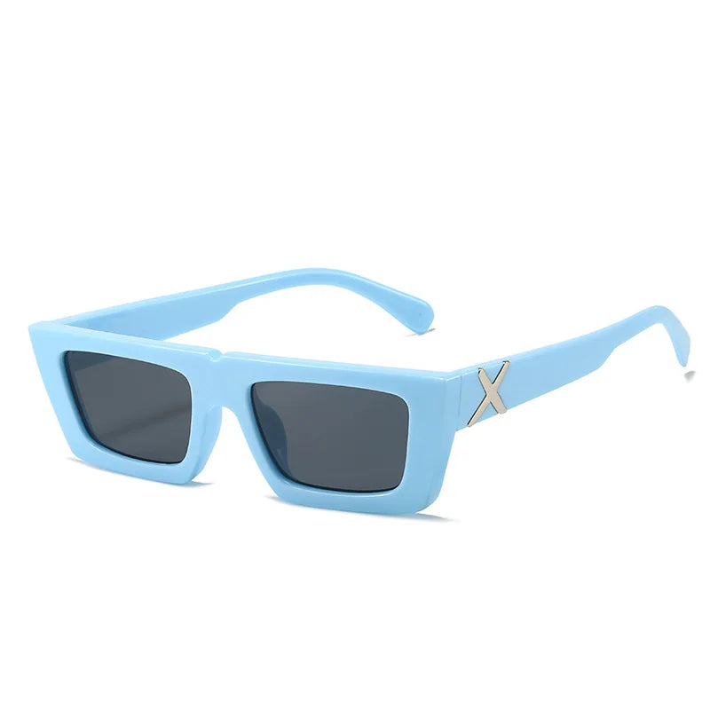 Retro Square Resin-Frame Fashion Sunglasses
