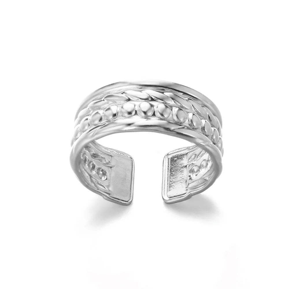 Shell & Star Adjustable Open Ring for Women | 18K Gold Plated