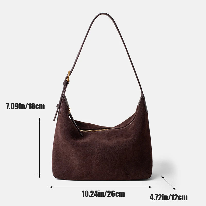 Vintage Faux Suede Saddle Bag for Women