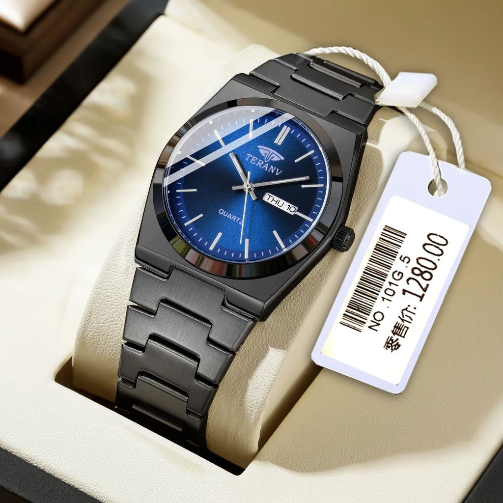 Men's Minimalist Quartz Watch with Alloy Bracelet