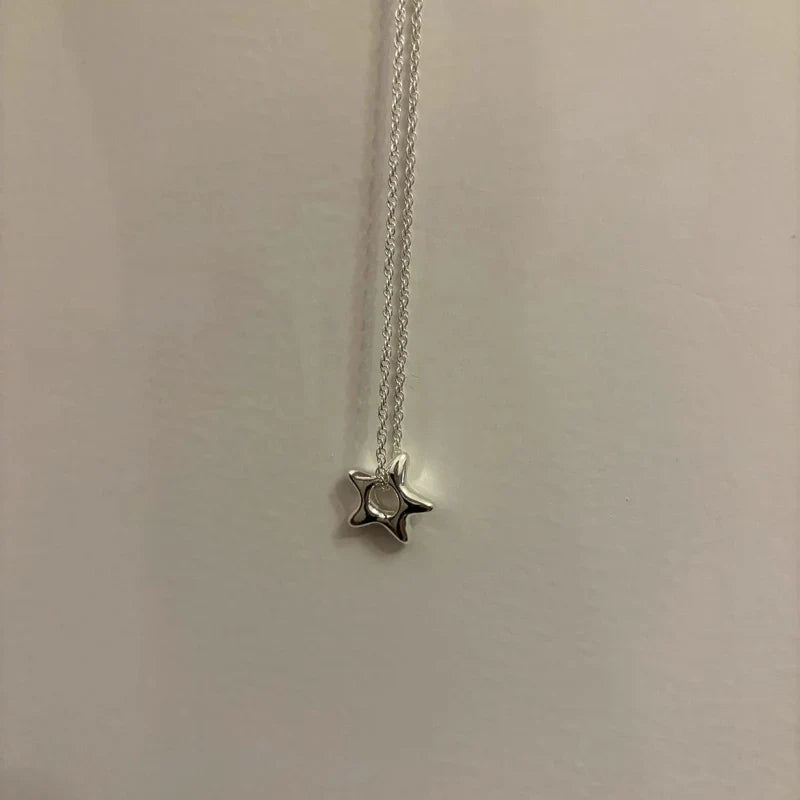 Star Hollow Choker Pendant Necklace for Women and Men
