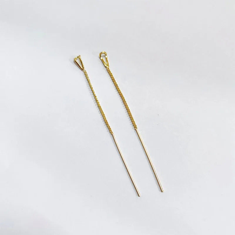 Silver Long Chain Tassel Star Cross Drop Earrings for Women