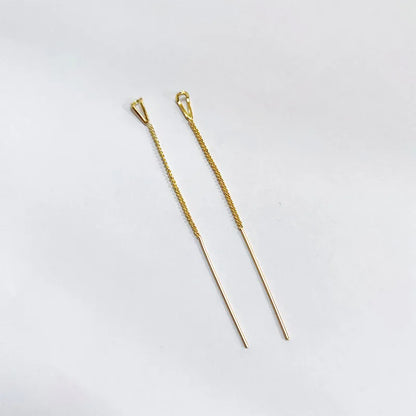 Silver Long Chain Tassel Star Cross Drop Earrings for Women