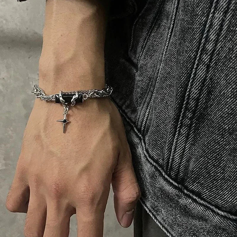 Gothic Star-Link Stainless Steel Bracelet