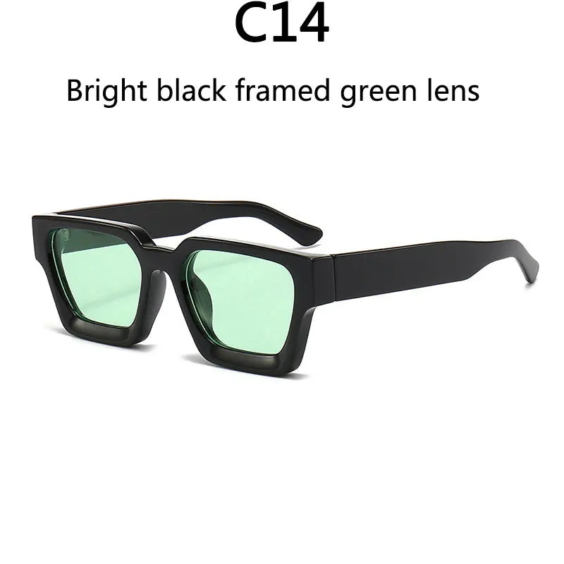 Men's Vintage Square Resin-Lens Sunglasses