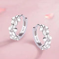 925 Sterling Silver Crystal Zircon Flower Stud Earrings for Women