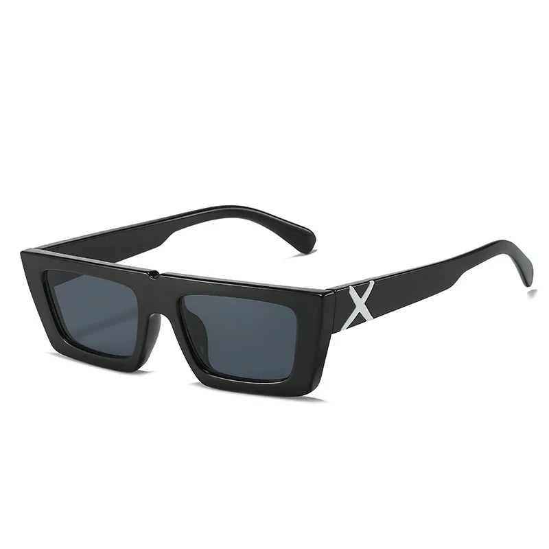 Retro Square Resin-Frame Fashion Sunglasses
