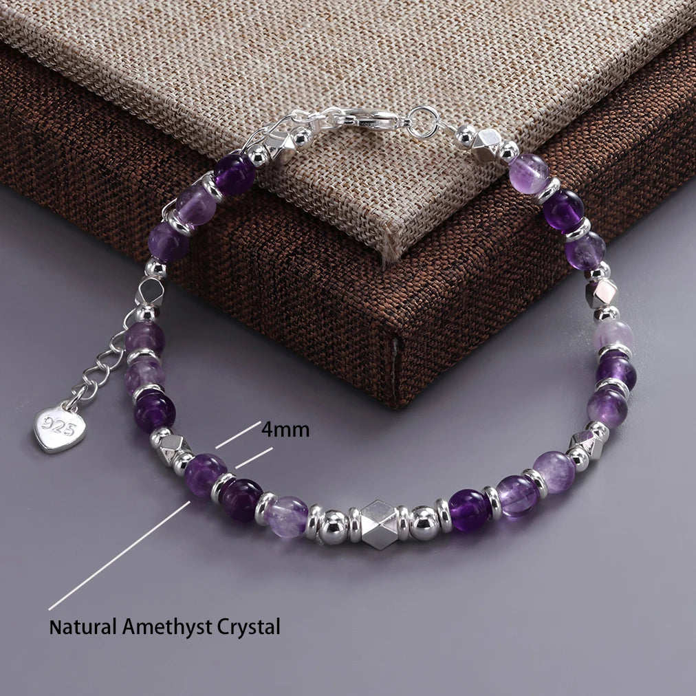 925 Sterling Silver Butterfly Bead String Bracelet for Women