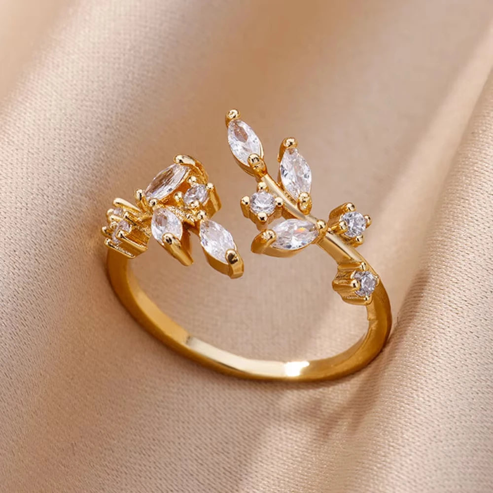 Evil Eye Zircon Adjustable Ring for Women | Luxury 18K Gold Plated