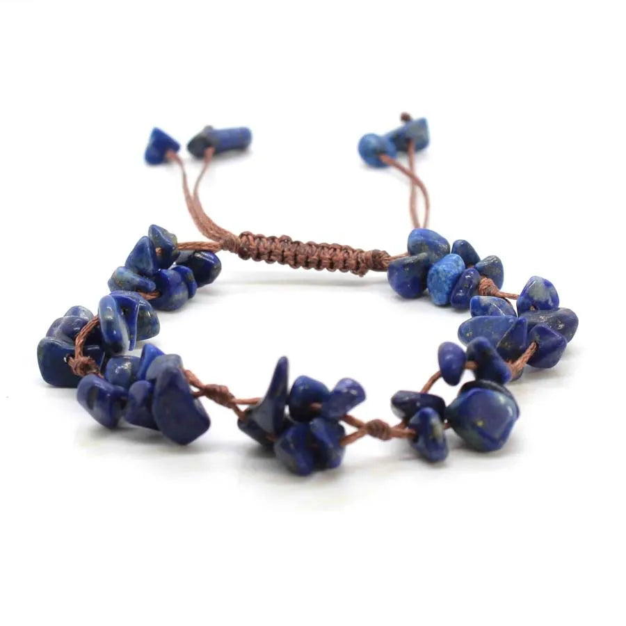 Macrame Crystal Chip Stone Braided Bracelet for Women | Adjustable