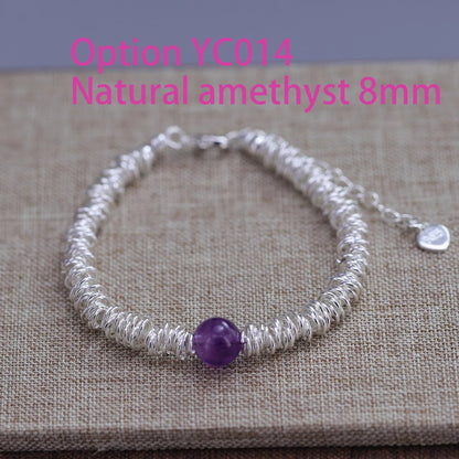 925 Sterling Silver Butterfly Bead String Bracelet for Women