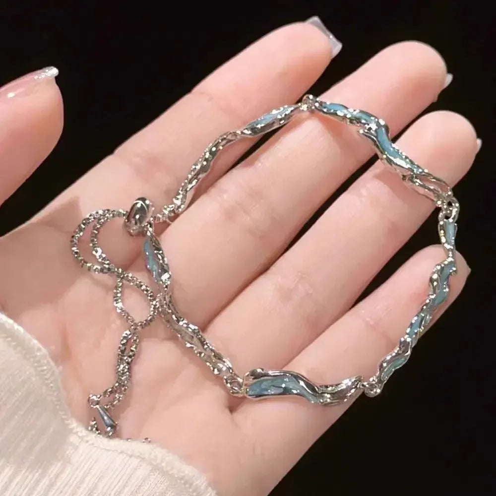 Pink Crystal Cherry Blossom Bracelet for Women