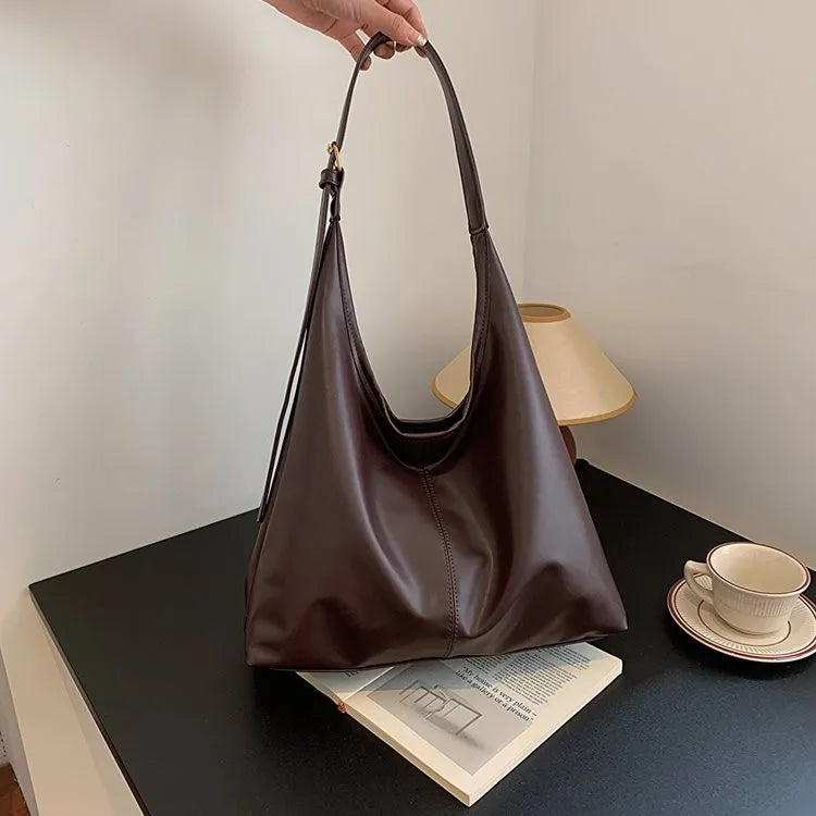 Retro PU Leather Tote Bag for Women