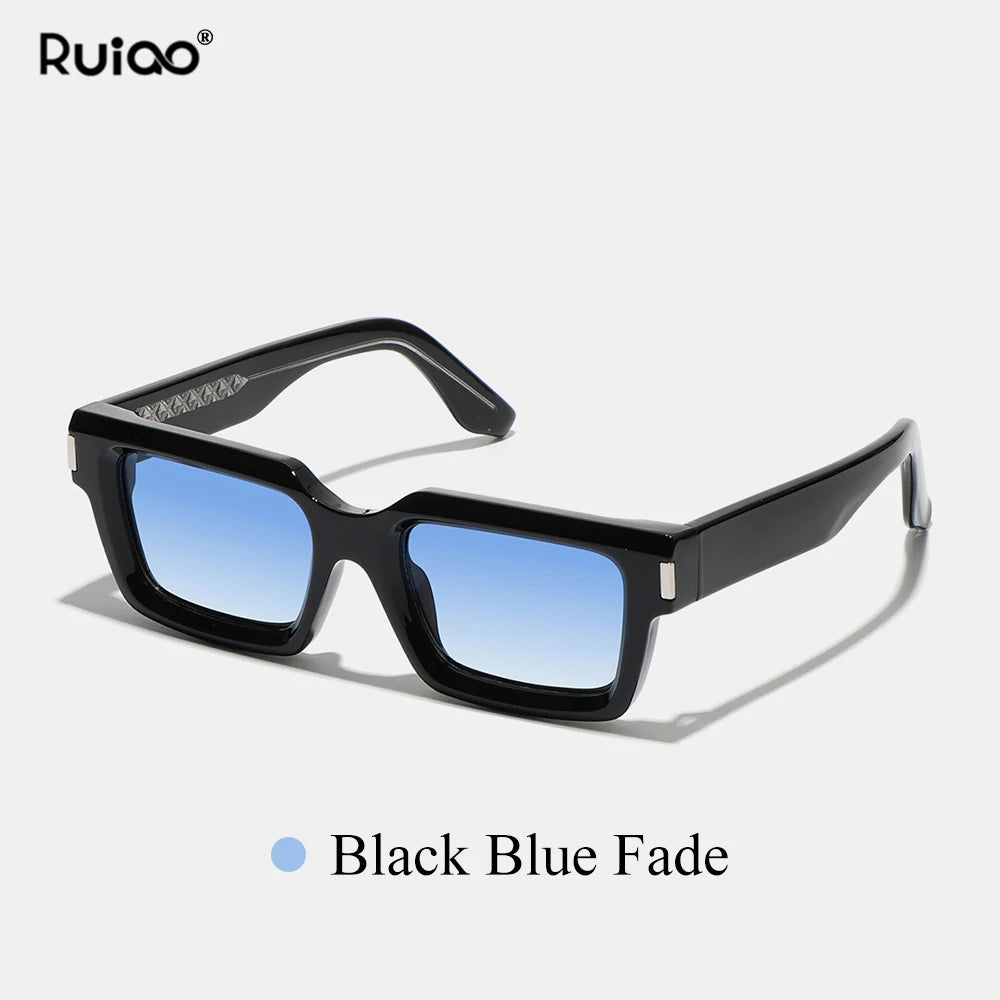 Retro Rectangle Polycarbonate Fashion Sunglasses