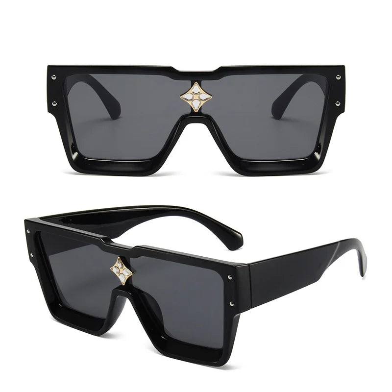 Men's Rectangle Alloy-Frame Fashion Sunglasses
