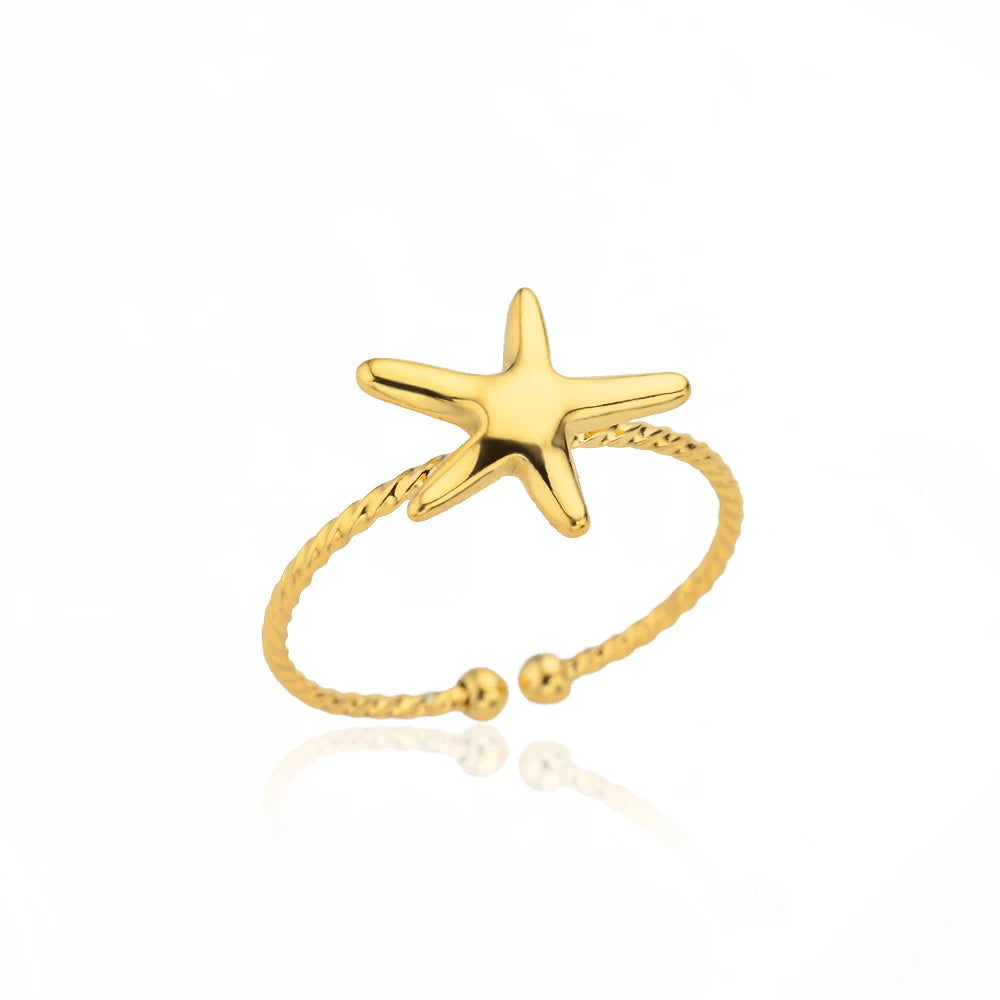 Minimalist Geometric Opening Ring for Women | 18K Gold Plated