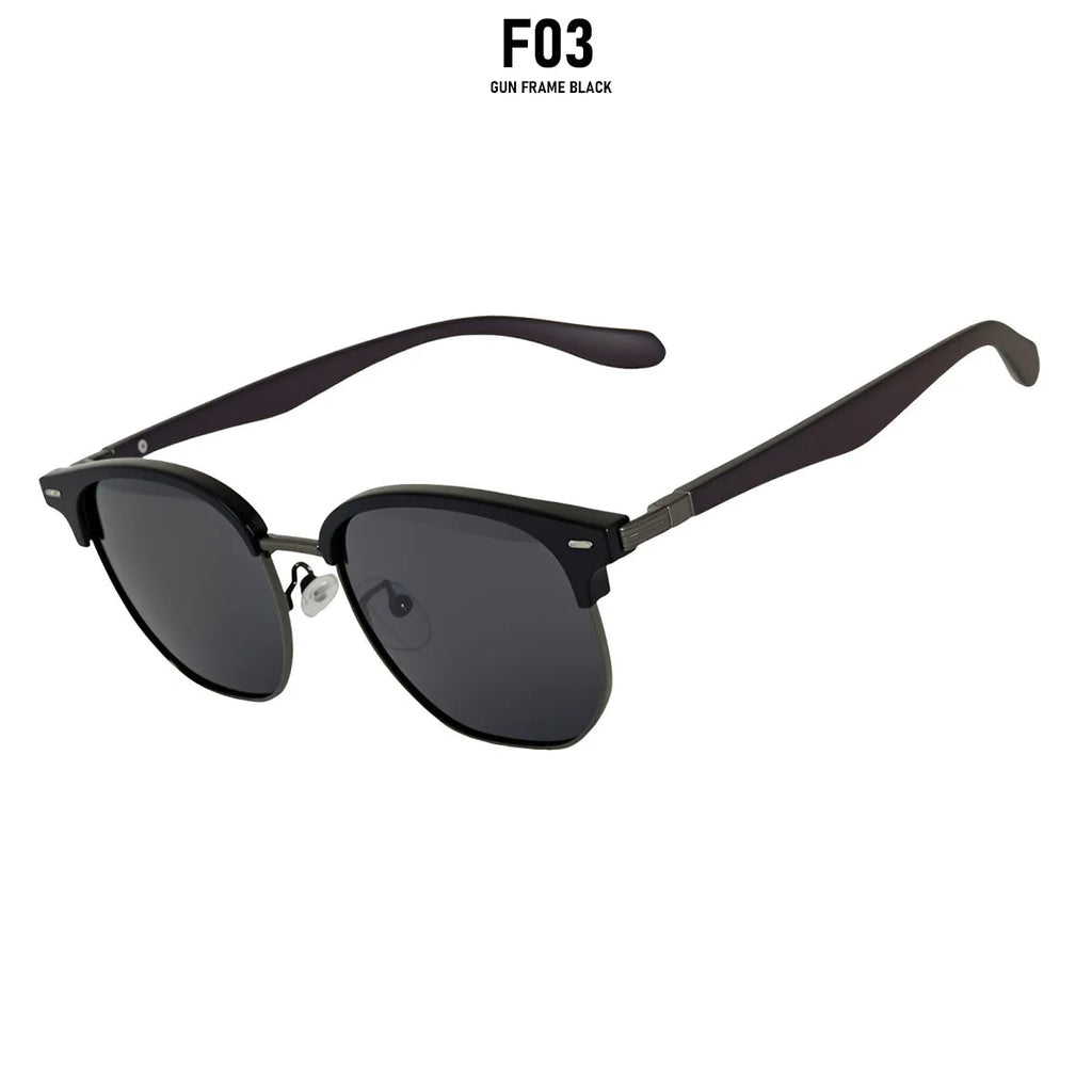 Retro Semi-Rimless Oval Sunglasses