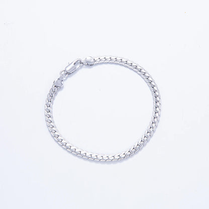 5mm Silver Twisted Flat Chain Necklace for Women and Men