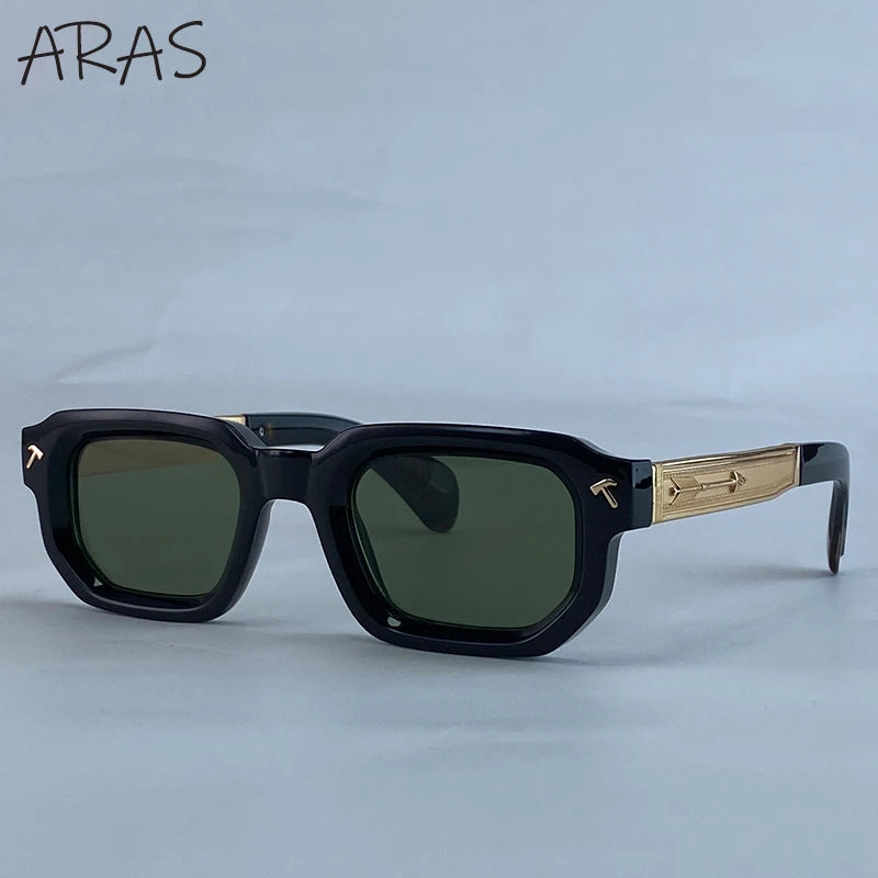 Men's Vintage Square Alloy-Frame Sunglasses