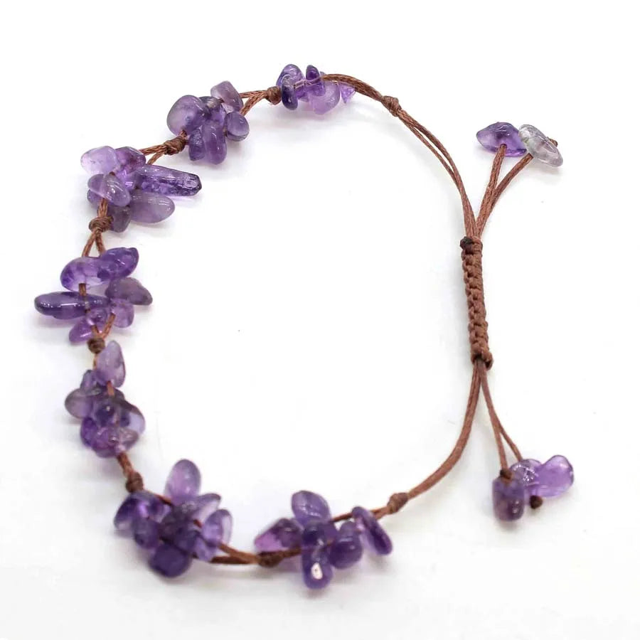 Macrame Crystal Chip Stone Braided Bracelet for Women | Adjustable