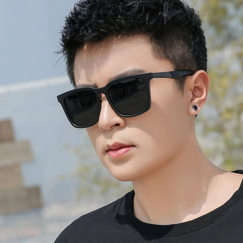 Men's Rectangle Mirrored Sunglasses