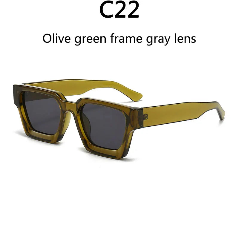Men's Vintage Square Resin-Lens Sunglasses