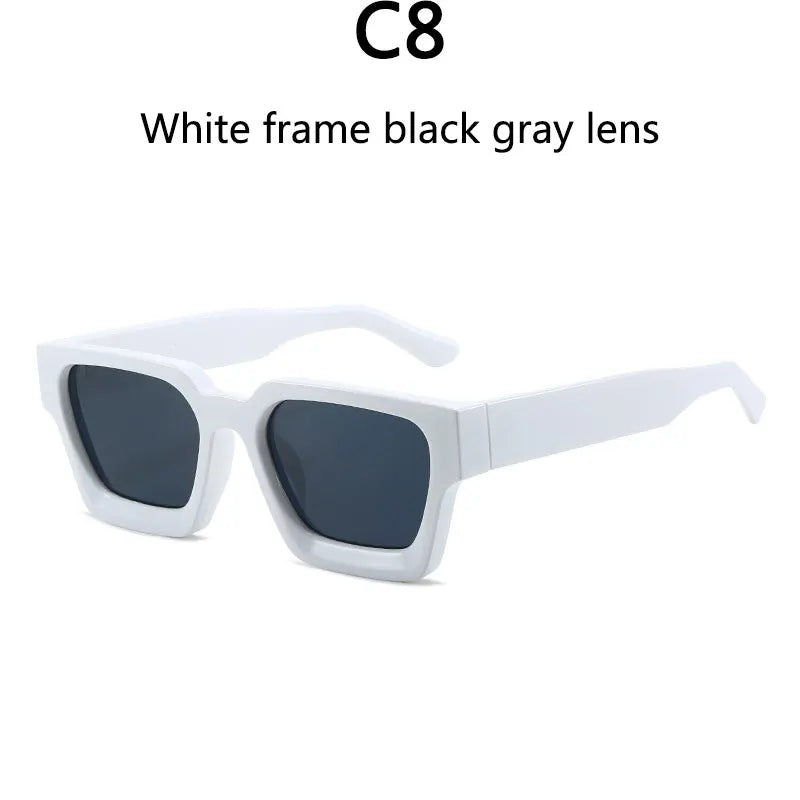 Men's Vintage Square Resin-Lens Sunglasses