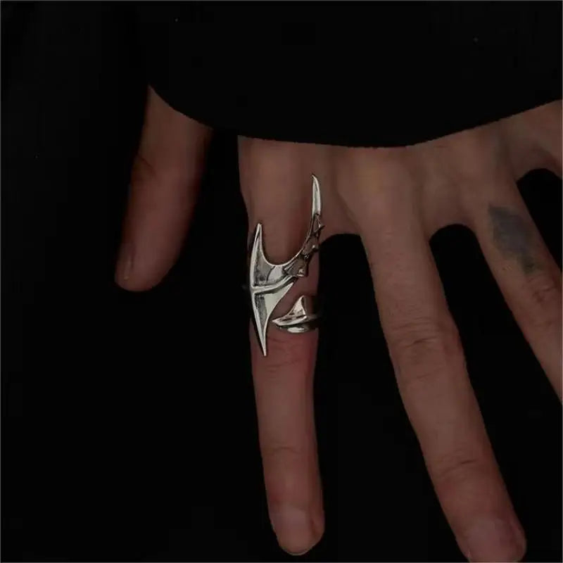 Cyberpunk Alien Open-Form Statement Ring