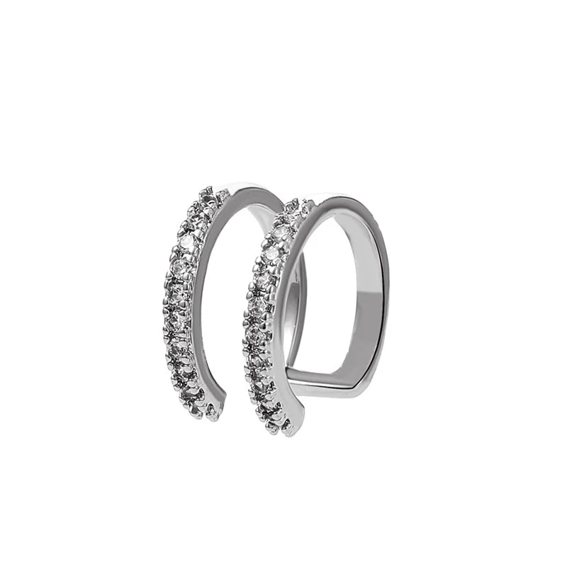 Zircon Cross Geometric Ear Cuff Clip for Women — No Piercing