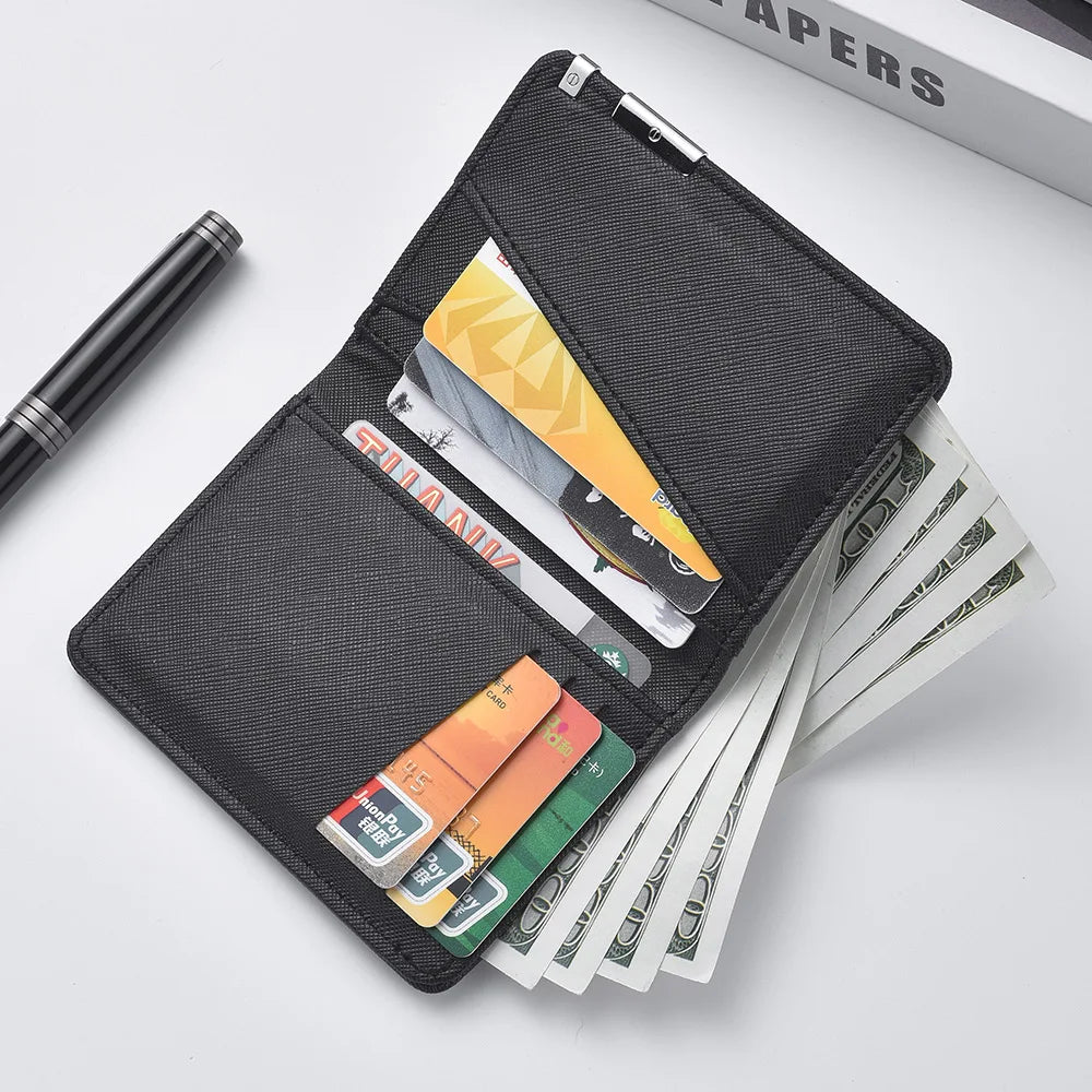 Men's Ultra-Thin Vertical PU Leather Wallet | Multi-Card Slot Compact Purse