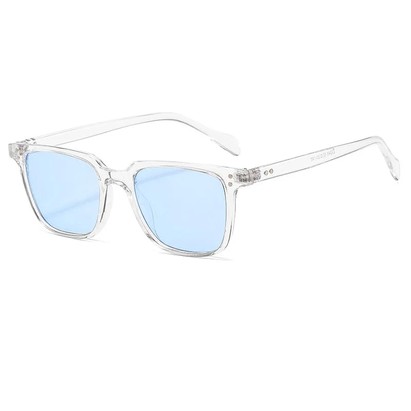 Retro Square Resin-Frame Sunglasses