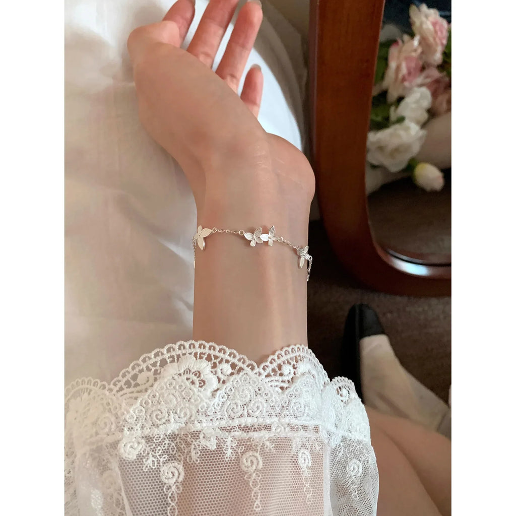 925 Sterling Silver Butterfly Bracelet for Women