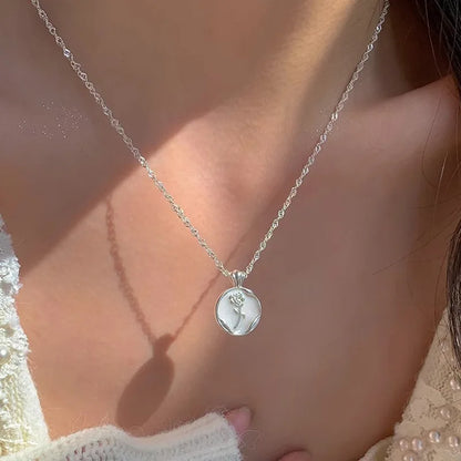 925 Sterling Silver Star Smile Dimple Pendant Necklace for Women