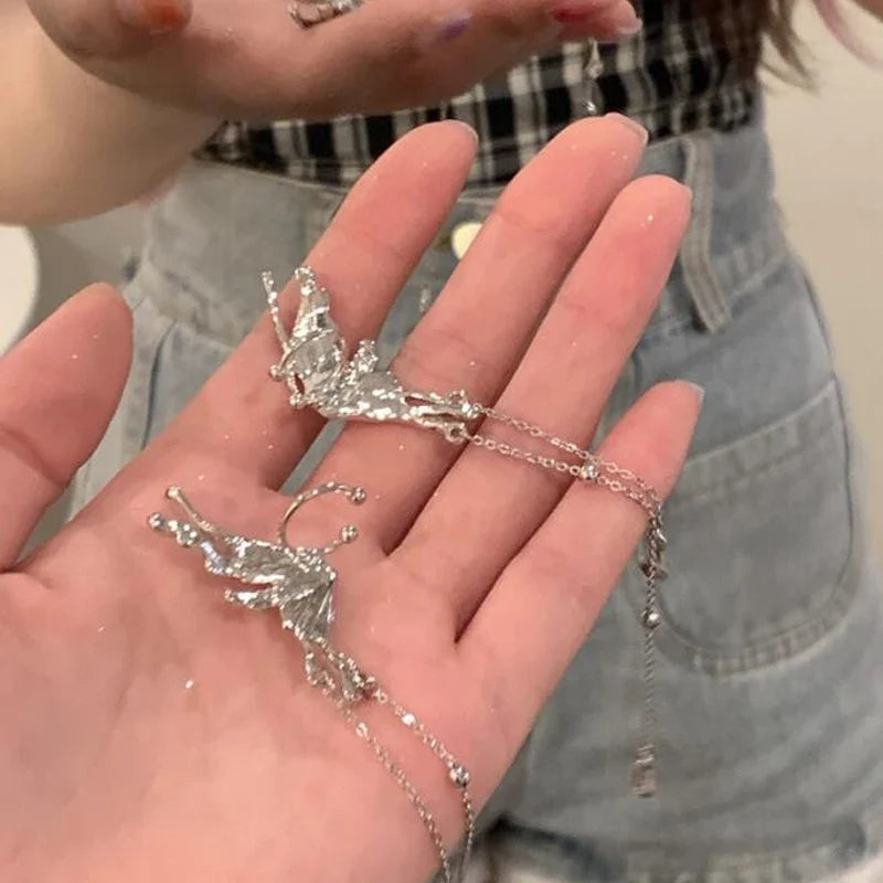 Y2K Irregular Liquid Clip Earrings for Women
