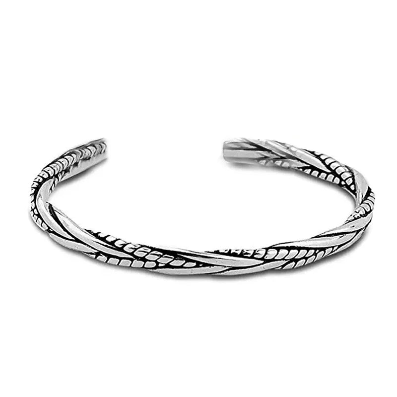 Vintage Silver-Plated Open Cuff Bracelet