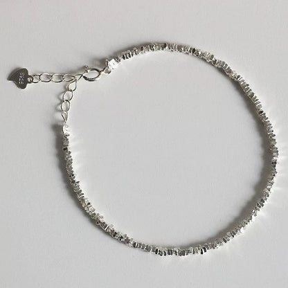 925 Sterling Silver Mini Beads Cuff Bracelet for Women and Men